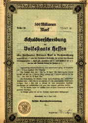Anleihe Volksstaat Hessen