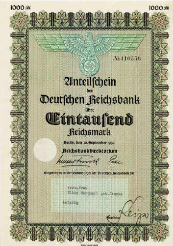 Anteilschein,Deutsche Reichsbank