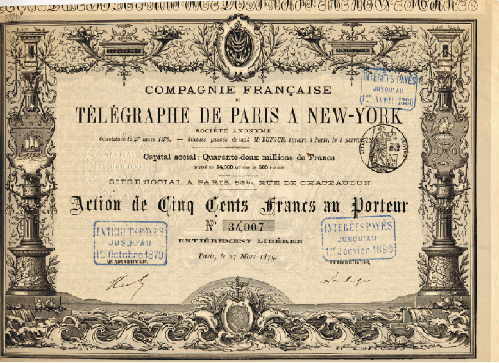 Compagnie du Telegraphe de Paris a New York