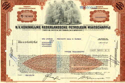 Nederlandsche Petroleum Maatschappij Royal Dutch Petroleum Historische Alte Aktien Und Wertpapier